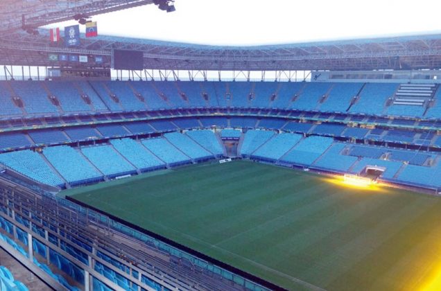 Todo Sport lleg&oacute; a Porto Alegre y pis&oacute; el Arena do Gremio, donde Per&uacute; debutar&aacute; el s&aacute;bado ante Venezuela por la Copa Am&eacute;rica