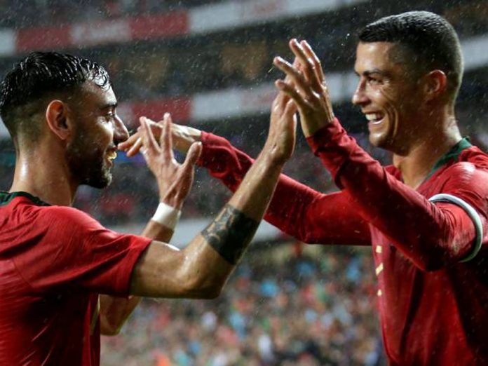 Gonçalo Guedes y Cristiano Ronaldo