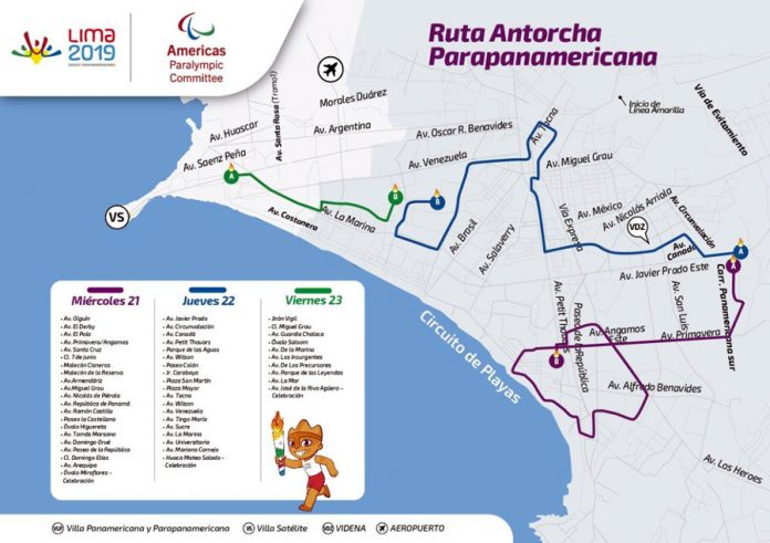 Recorrido de la antorcha parapanamericana