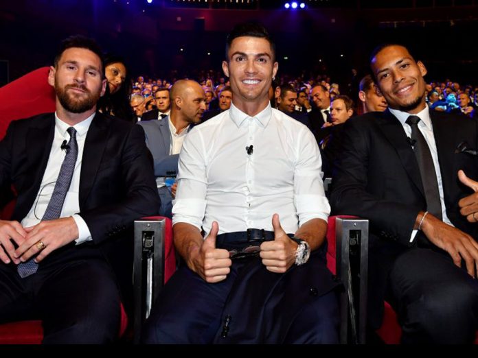 Lionel Messi, Cristiano Ronaldo y el holandés Virgil Van Dijk