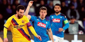 Barcelona y Napoli empataron 1-1 en el estadio San Paolo por el duelo de ida de los octavos de final de la Champions League
