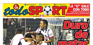 Portada impresa – Diario Todo Sport (15052022)