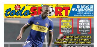 Portada impresa – Diario Todo Sport (25/05/2022)