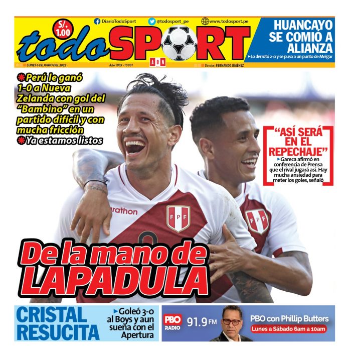 Portada impresa – Diario Todo Sport (06/06/2022)