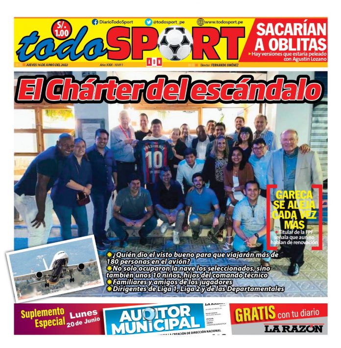 Portada impresa – Diario Todo Sport (16/06/2022)