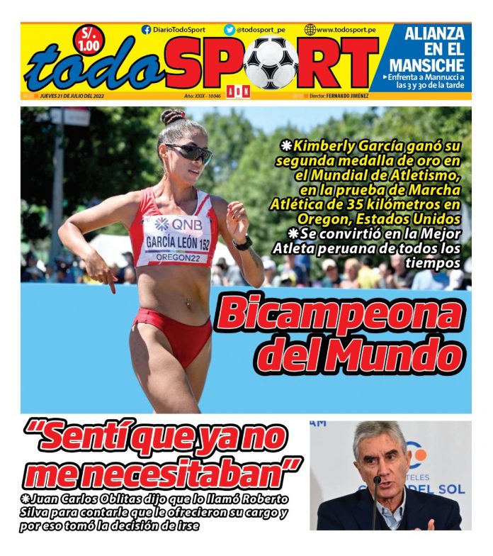 Portada impresa – Diario Todo Sport (23/07/2022)