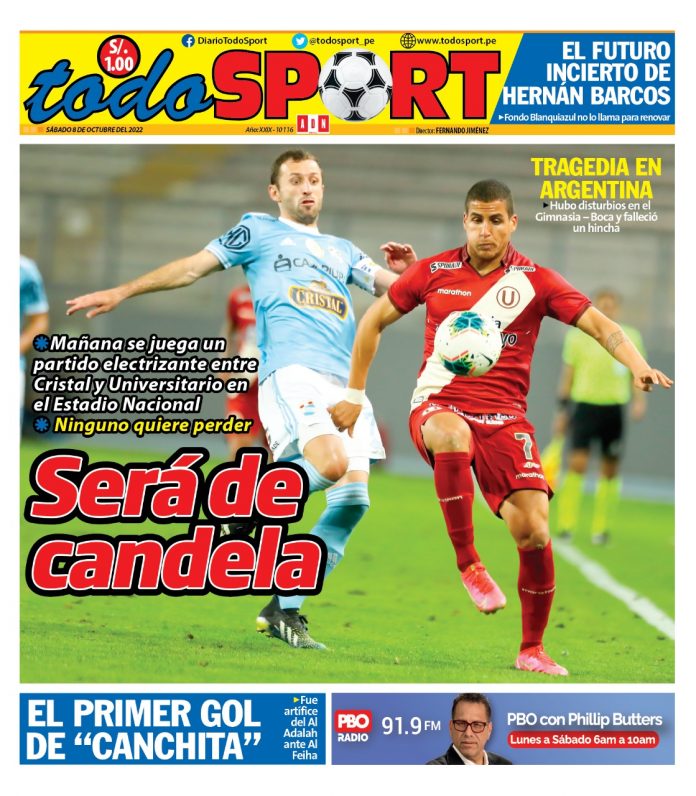Portada impresa – Diario Todosport (08/10/2022)