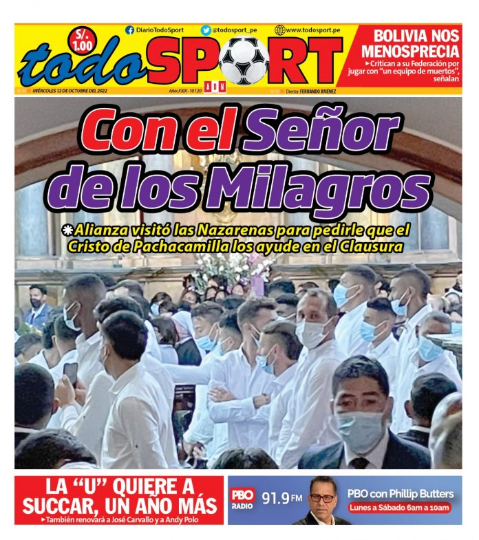 Portada impresa – Diario Todosport (12/10/2022)