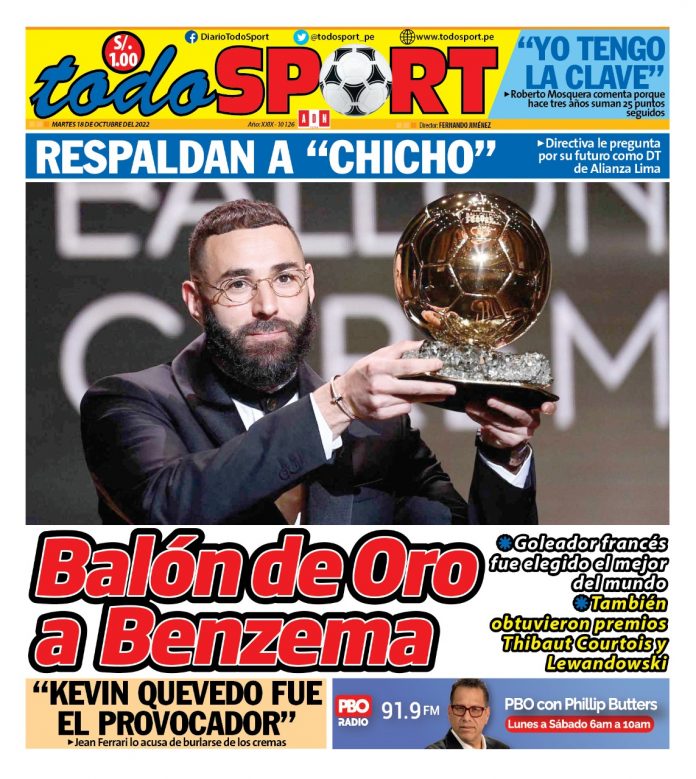 Portada impresa – Diario Todosport (18/10/2022)