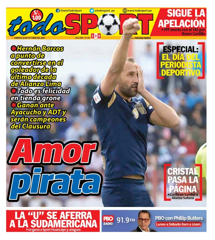 Portada impresa – Diario Todosport (22/10/2022)