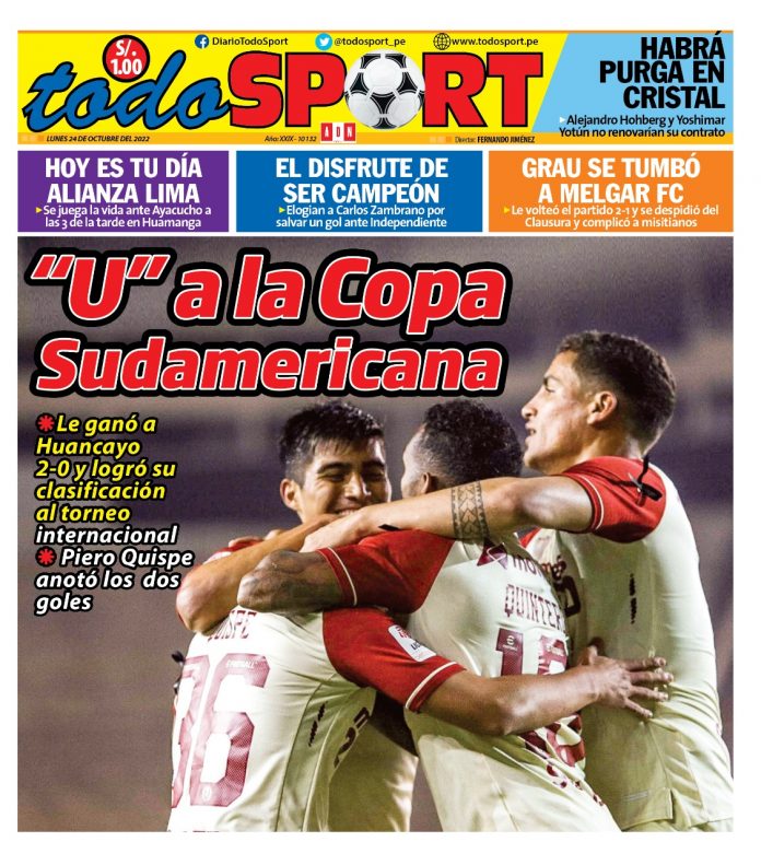 Portada impresa – Diario Todosport (25/10/2022)