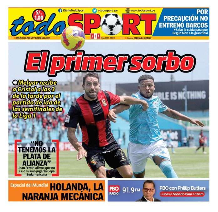 Portada impresa – Diario Todo Sport 02-11-2022 Portada impresa – Diario Todo Sport (02/11/2022)