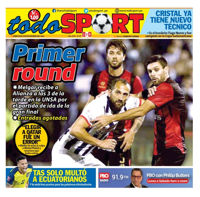 Portada impresa – Diario Todo Sport (09112022)