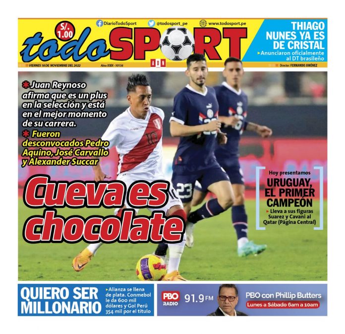 Portada impresa – Diario todosport 18-11-2022