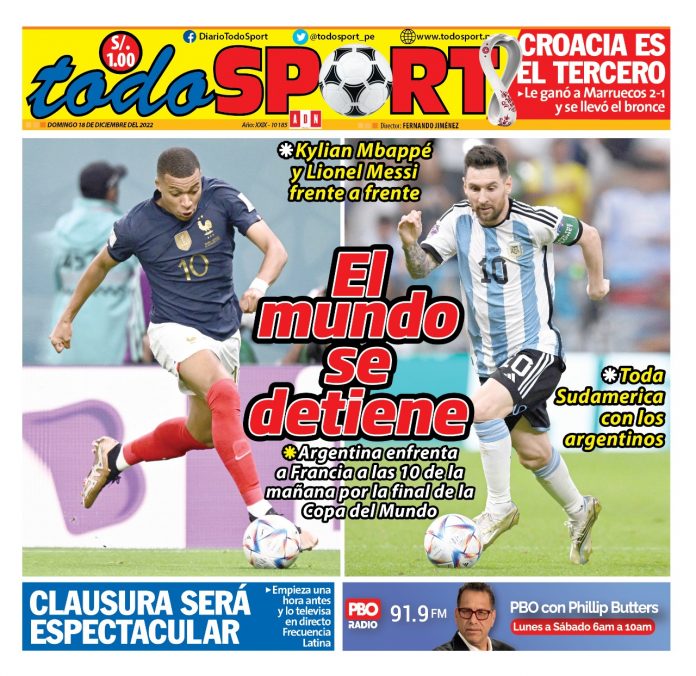 Portada - Diario Todo Sport ( 18-12-2022)