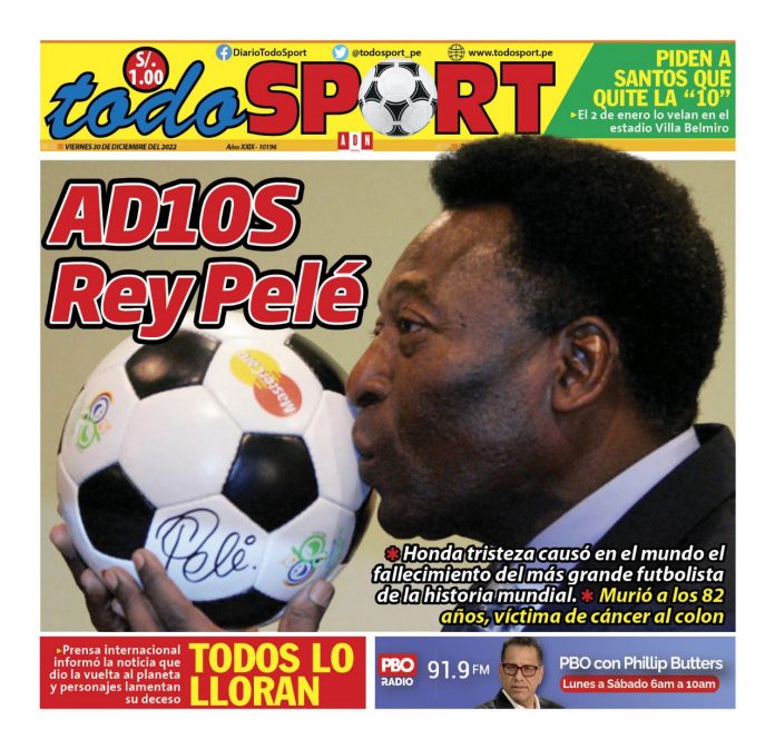 Portada impresa – Diario Todo Sport 30-12-2022