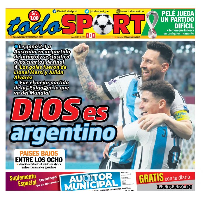 Portada impresa – Diario TodoSport (04122022)