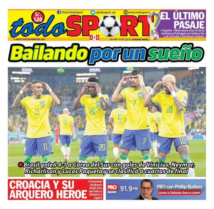 Portada impresa – Diario TodoSport 06-12-2022