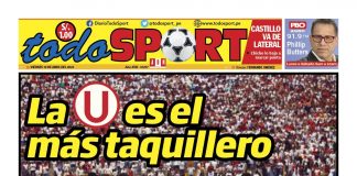 Portada impresa – Diario Todo Sports 14-04-2023
