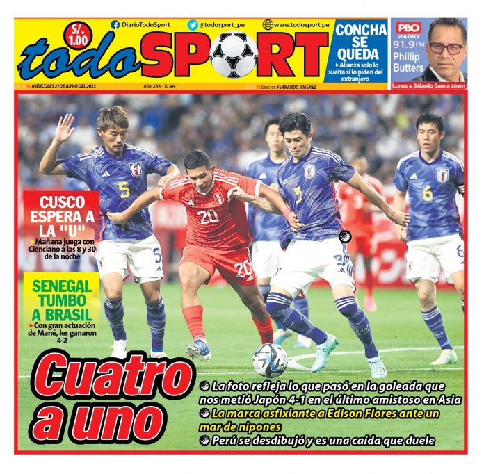 Portada impresa – Diario Todo Sports 21-06-2023