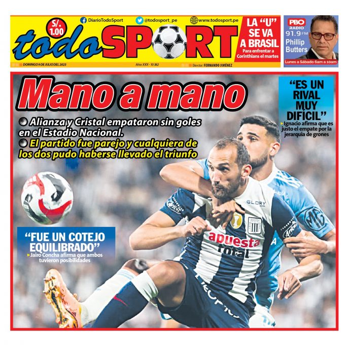Portada impresa – Diario Todo Sport 09-07-2023