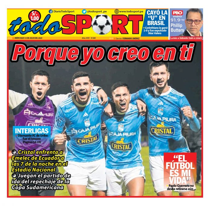 Portada impresa – Diario Todo Sports (12072023)