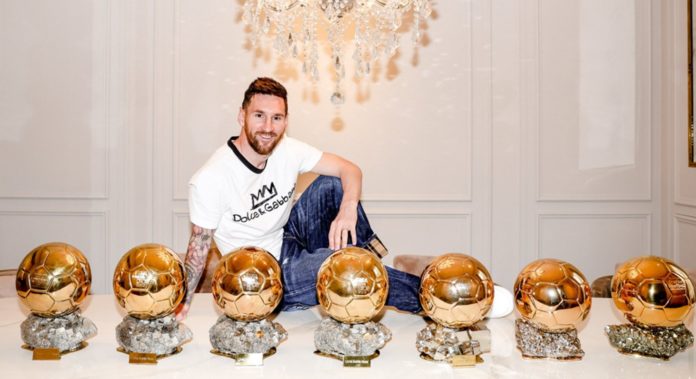Lionel Messi con sus 7 Balones de Oro