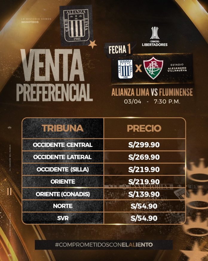 Alianza Lima sacó a la venta entradas para la Libertadores Alianza Lima sacó a la venta entradas para la Libertadores