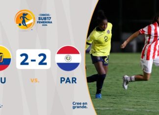 Sudamericano Sub-17 Femenino 2024: Ecuador y Paraguay empatan 2-2.