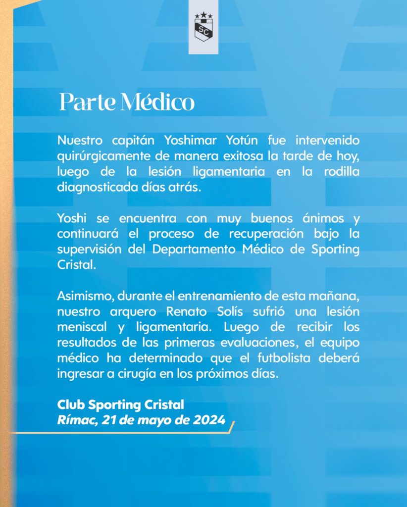 Comunicado de Sporting Cristal. 
