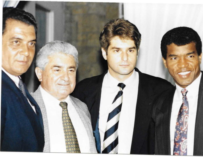 Ballesteros junto a Azi, Moisés Wolfenson y Julio César Uribe. Ballesteros junto a Azi, Moisés Wolfenson y Julio César Uribe.