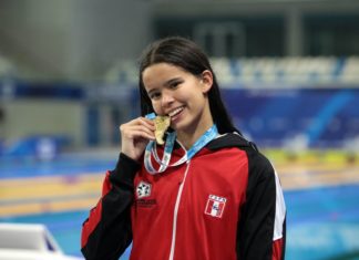 Alexia Sotomayor brilla en el Sudamericano de Deportes Acuáticos Cali 2024