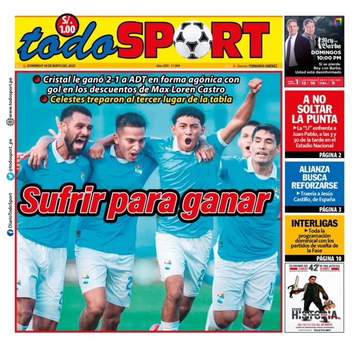 WhatsApp Image 2025-05-17 at 11.32.39 PM Portada Diario TodoSport (18/05/2025)