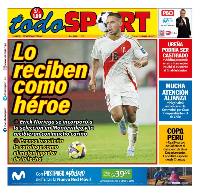 Portada diario todo sport 02-09-25