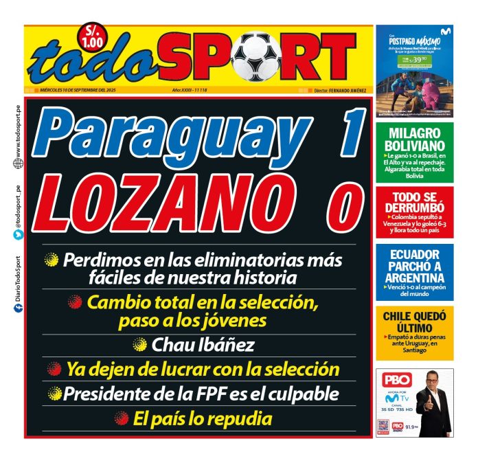 Portada Diario TodoSport (10/09/2025)