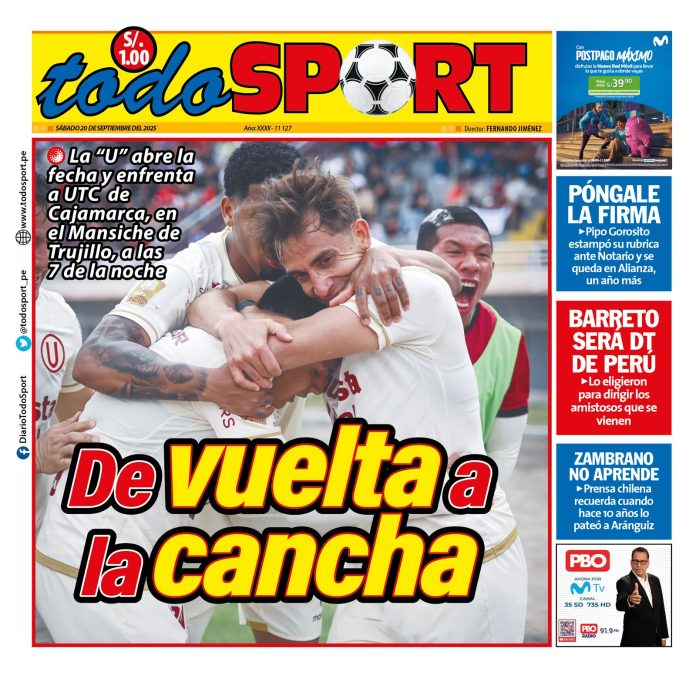 Portada diario Todosport 20-09-25