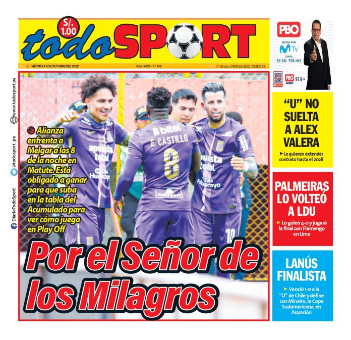 Portada diario Todo sport 31-10-25