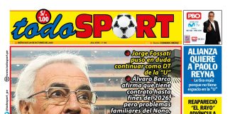 Portada diario Todo sport 29-10-25