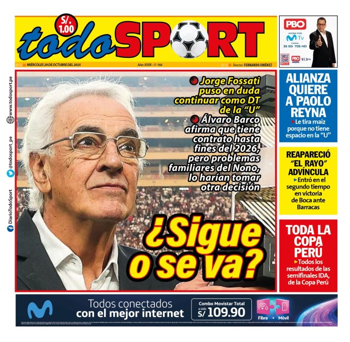 Portada diario Todo sport 29-10-25