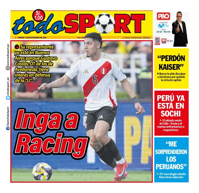 Portada Diario TodoSport (14/11/2025)