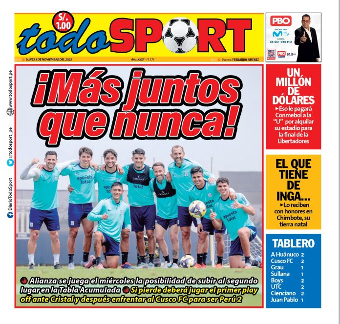 Portada Diario TodoSport (03/11/2025)