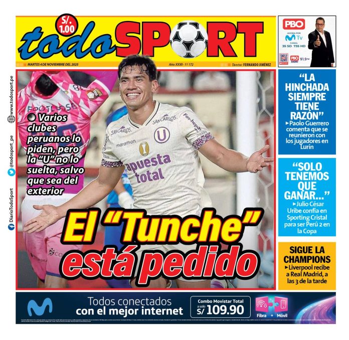 Portada Diario TodoSport (04/11/2025)