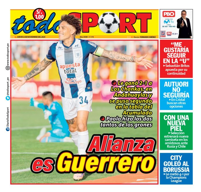 Portada Diario TodoSport (06/11/2025)