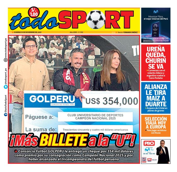 Portada Diario TodoSport (09/11/2025)