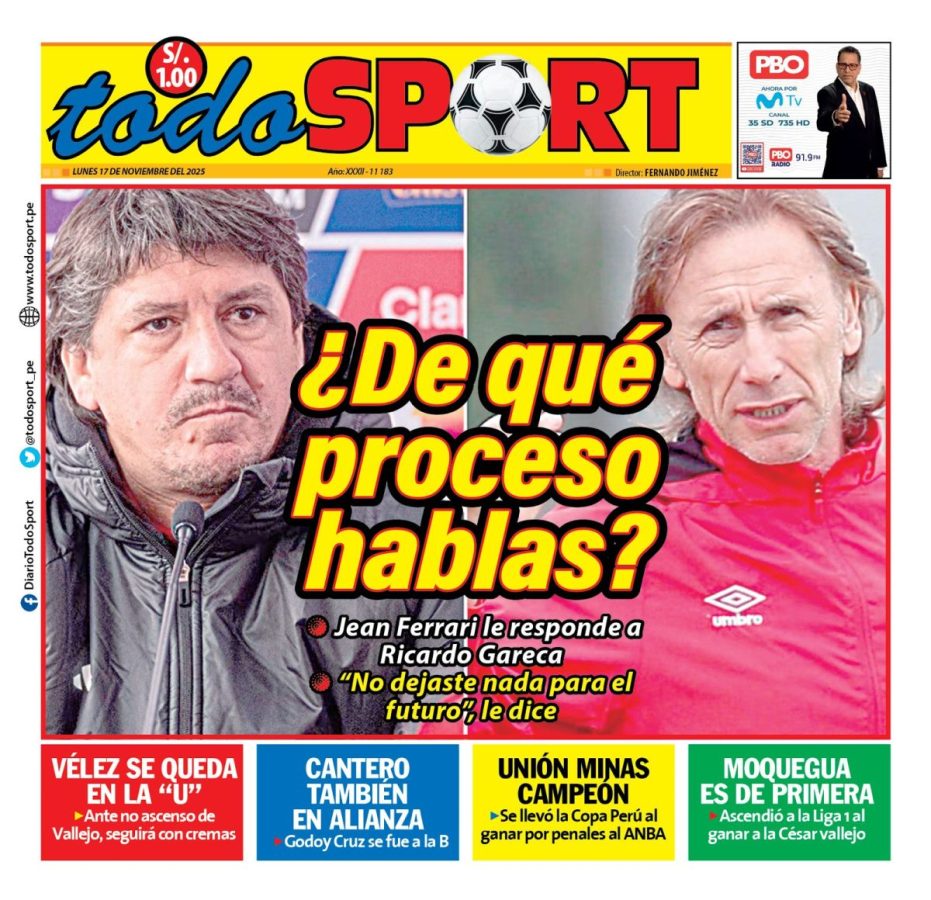 Portada Diario TodoSport (17/11/2025)