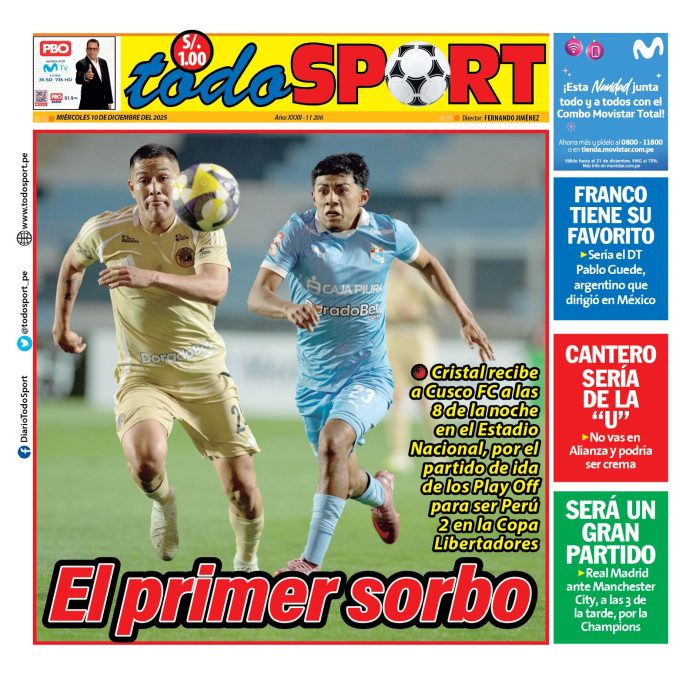Portada Diario TodoSport (10/12/2025)