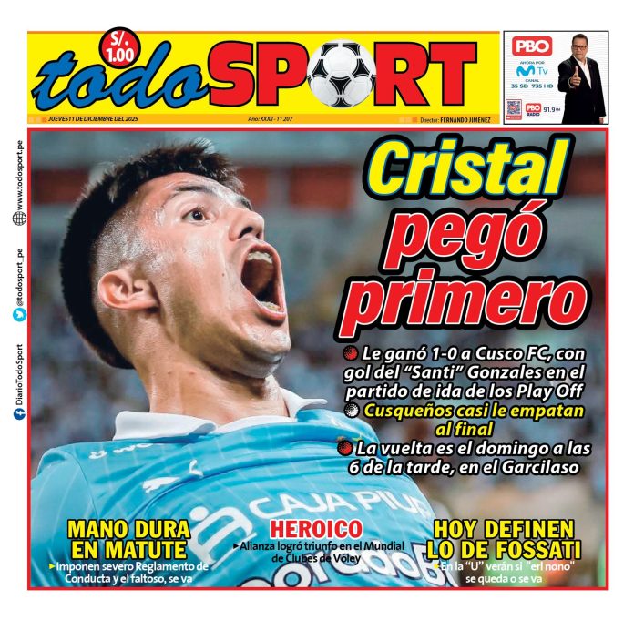 Portada Diario TodoSport (11/12/2025)