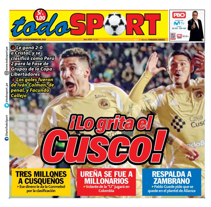 Portada Diario TodoSport (15/12/2025)
