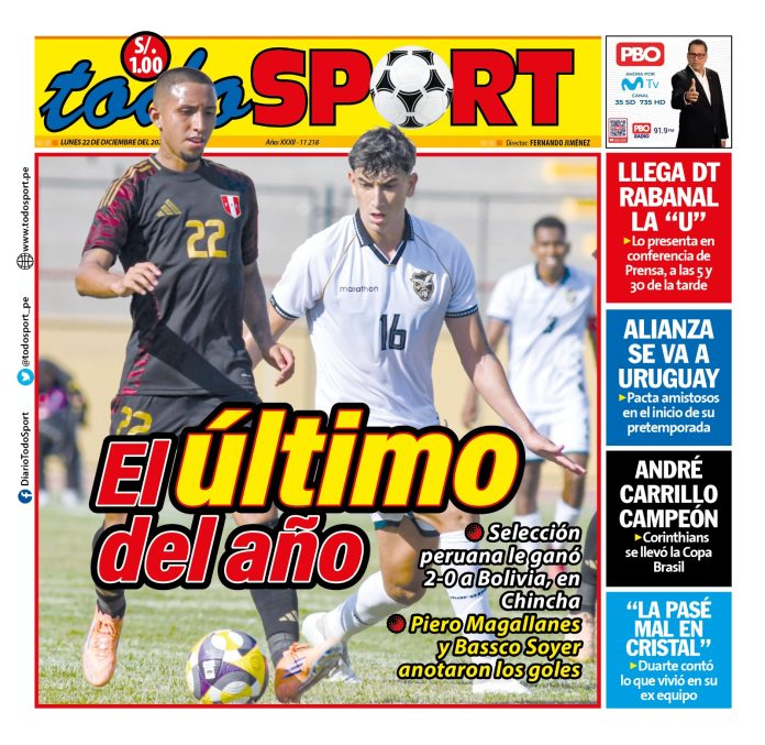 Portada Diario TodoSport (22/12/2025)