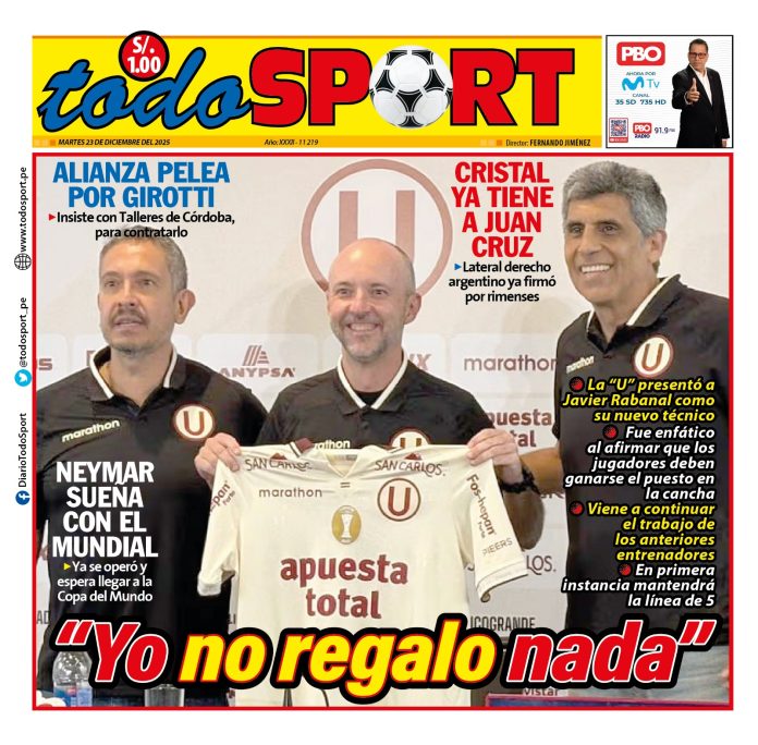 Portada Diario TodoSport (23/12/2025)